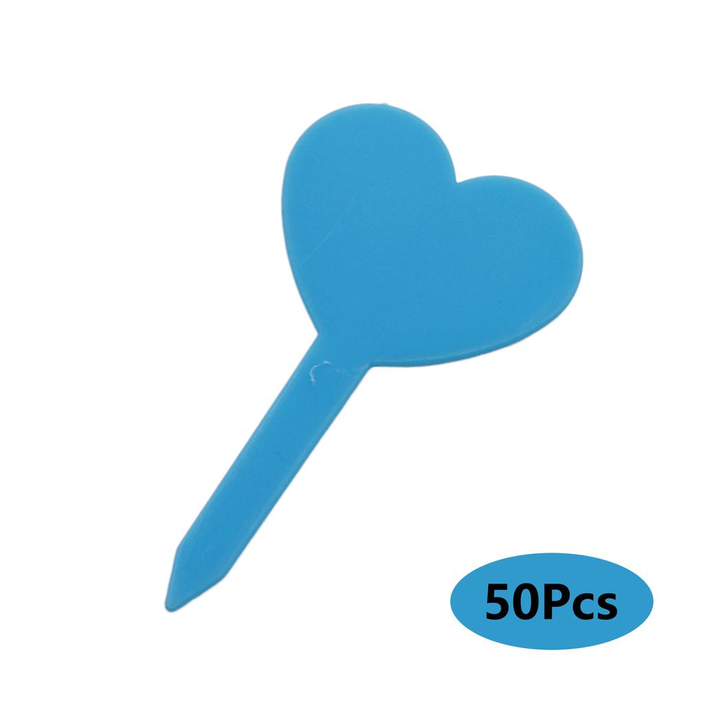 50pcs Heart Shaped Plant Labels Classification Marking Tool Plant Marker Identification Sign Flower Vegetable Color Labels