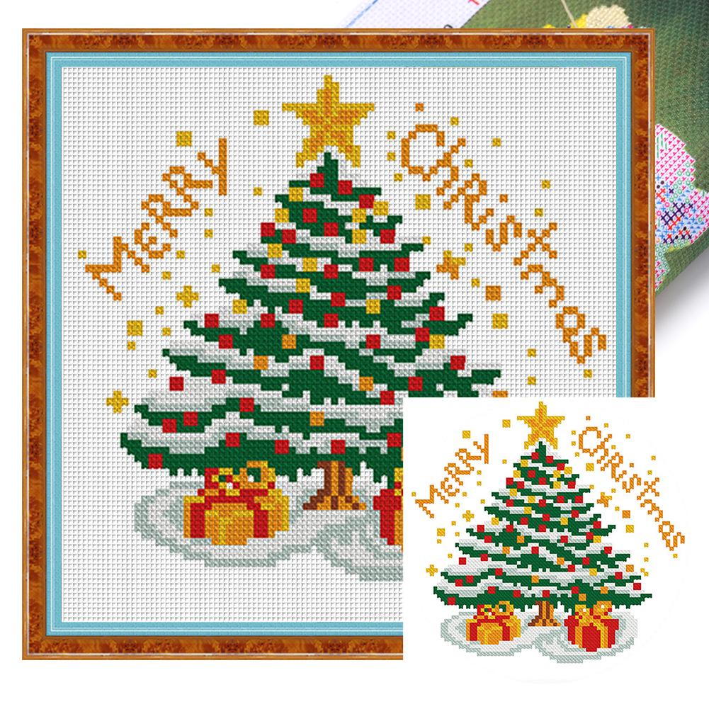 Weihnachten Gedrucktes Kreuzstichset DIY 11CT Stickhandwerksset Heimdekor