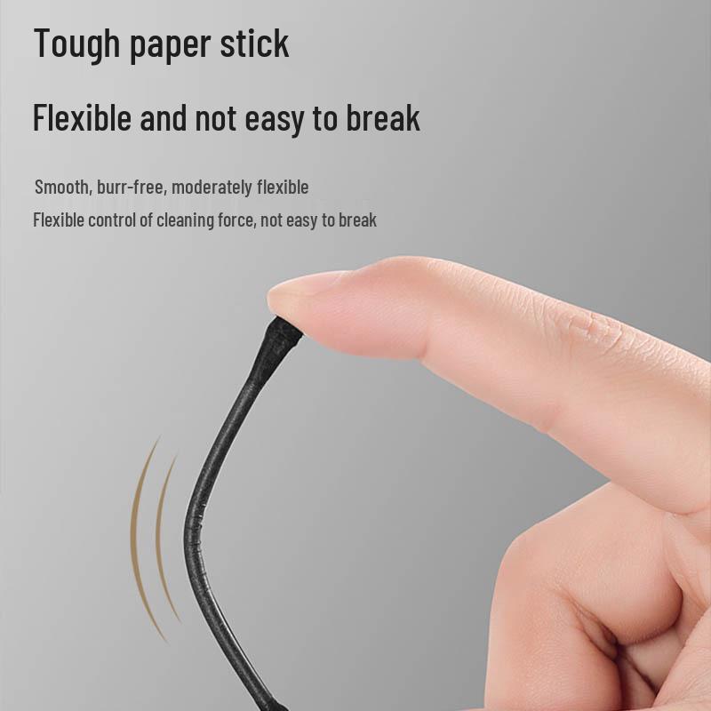 Black Double-Ended Cotton Swabs for Ear and Blackhead Cleaning