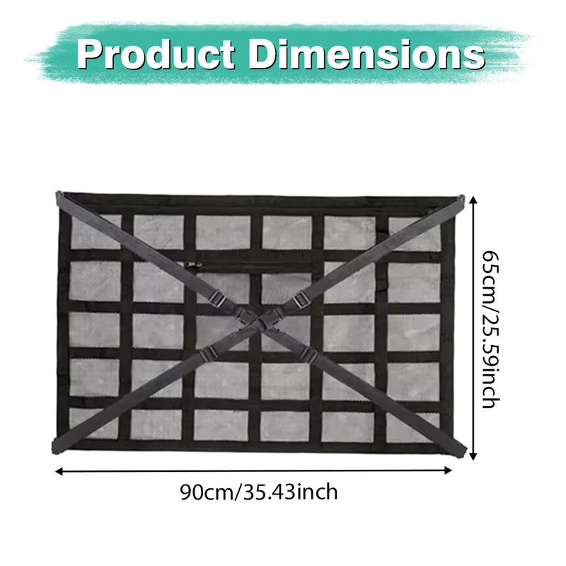 Car Roof Storage Net For Most Large SUVs with 4 Ceiling Grab Handles Ceiling Cargo Net Pocket Mesh Organizer Bag Universal