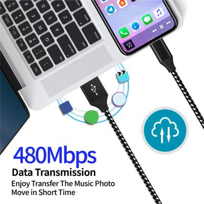 Cellphone Charging Cord High Durability Anti-winding Stable Output Extra-Long Overcharging Protection Fast Charging