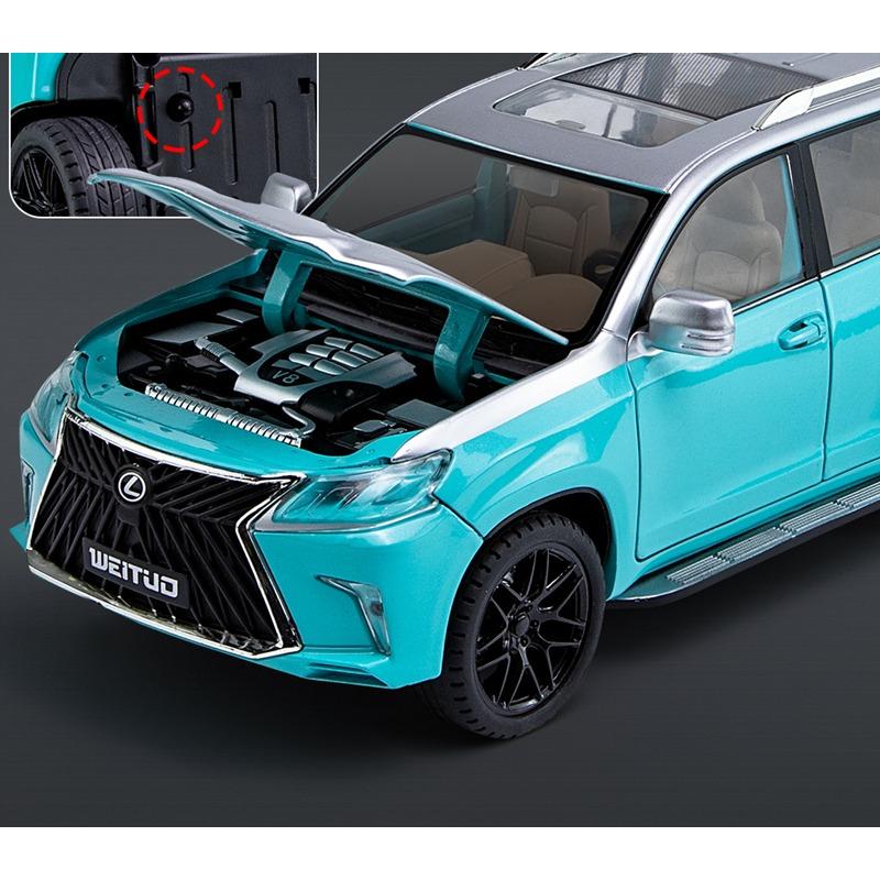 1/18 LEXUS LX570 SUV Toys Alloy Car Model Diecast Metal Giant Off-Road Vehicle Simulation Sound Light Hobbies Collectible Kid Toy Gift