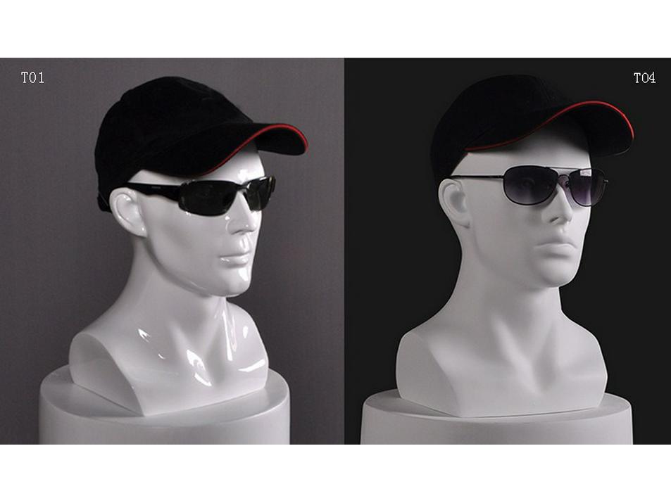 Male Mannequin Head with Shoulders for Hat, Wig, and Eyewear Display