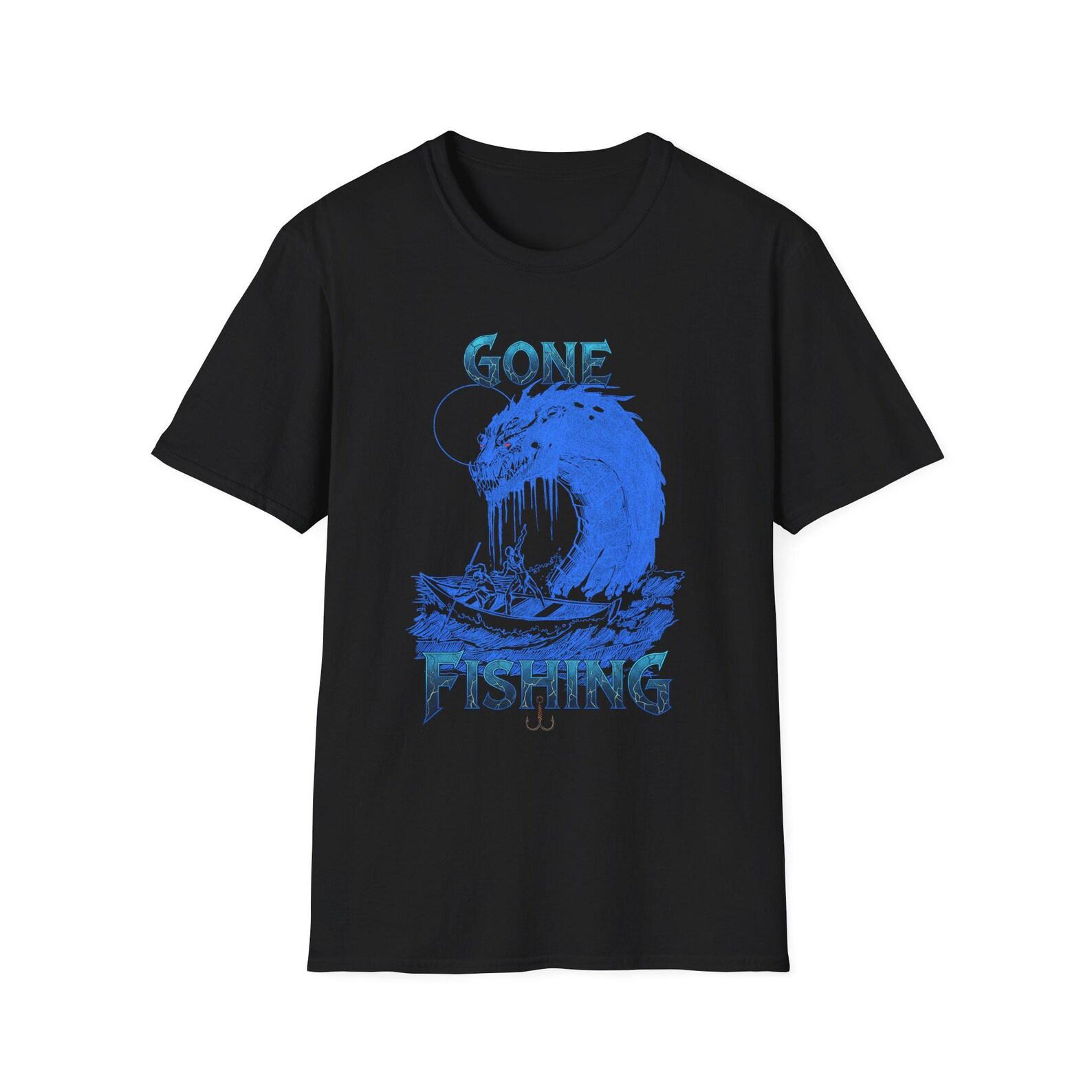 Sea Monster Fishing T-Shirt | Adventure Tee, Fisherman Gift 4XL