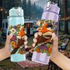 1PC Bird And Wildflower Art Print 750ml Color Plastic Sports Water Bottle Leakproof Flip Straw Lid Suitable for Sports Office Home Use