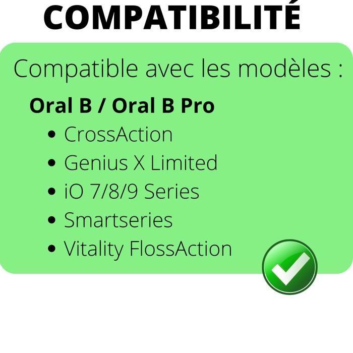Etui de voyage pour brosse à dents électrique compatible avec Oral B/Oral B Pro CrossAction/Genius X Limited/IO 7/8/9/Smartseries