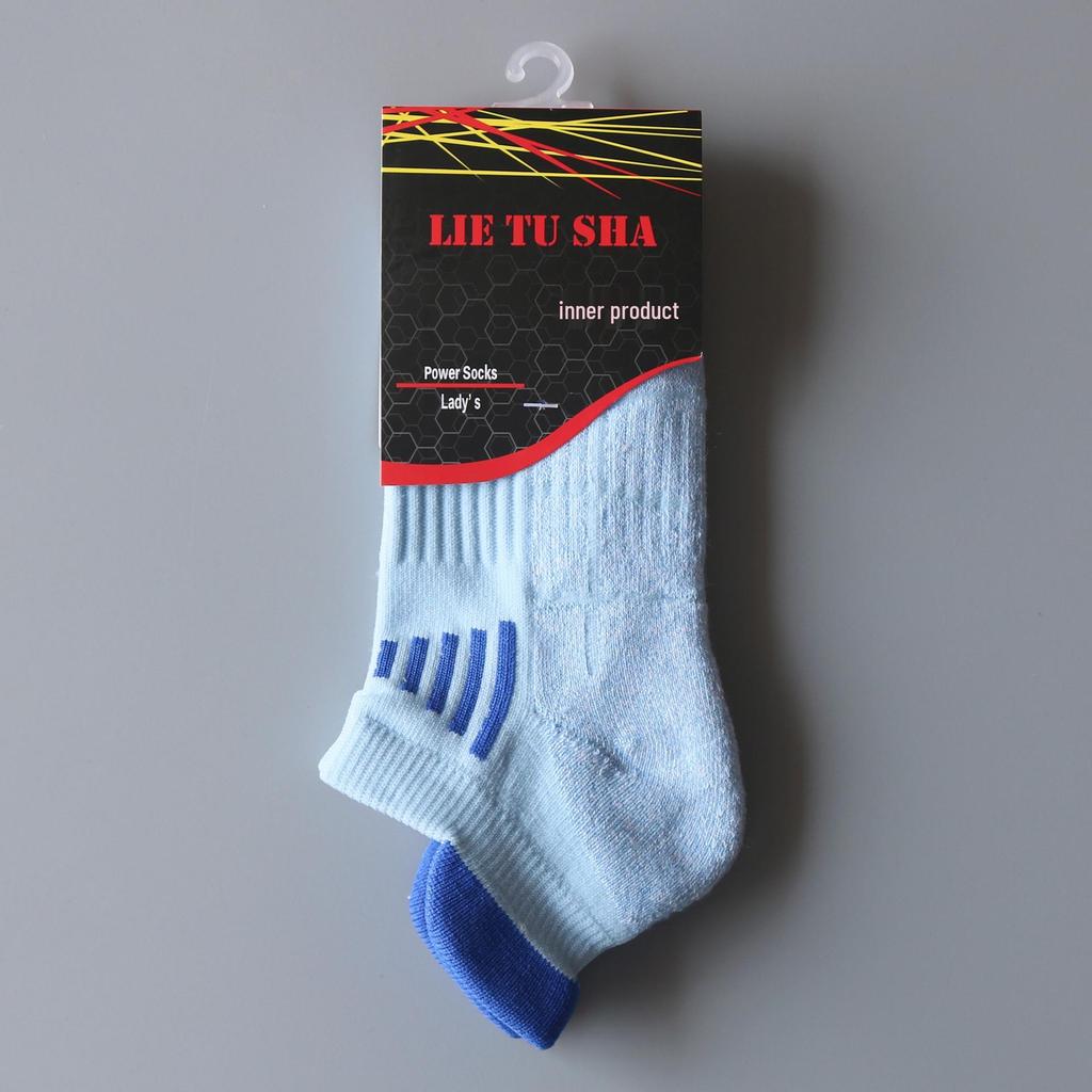 Women's Color Block Anti-Wear Thickened Sport Socks - Breathable Mesh Terry Short Crew for Running