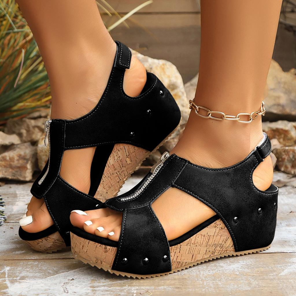 Colorful Sandals For Women Wedge Sandals Open Toe Wedge Heel Casual Thick Bottom Sandals Platform Thick Bottom Zapatos De Mujer