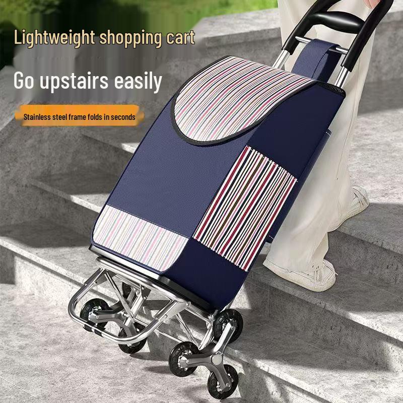 Lightweight Folding Shopping Cart for Home, Travel & Stairs - Portable Trolley for Elderly
