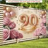 2D Rosa Gold Blumig 90. Geburtstag Kulisse 2D Flachdruck Party Hintergrund