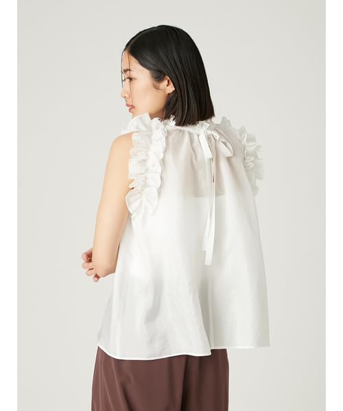 FRAY Gathered Frill Blouse FWFB254163 White I.D. Women's 2-Way