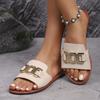 New Flat Slippers Women's Plus Size Metallic Beach Slippers
