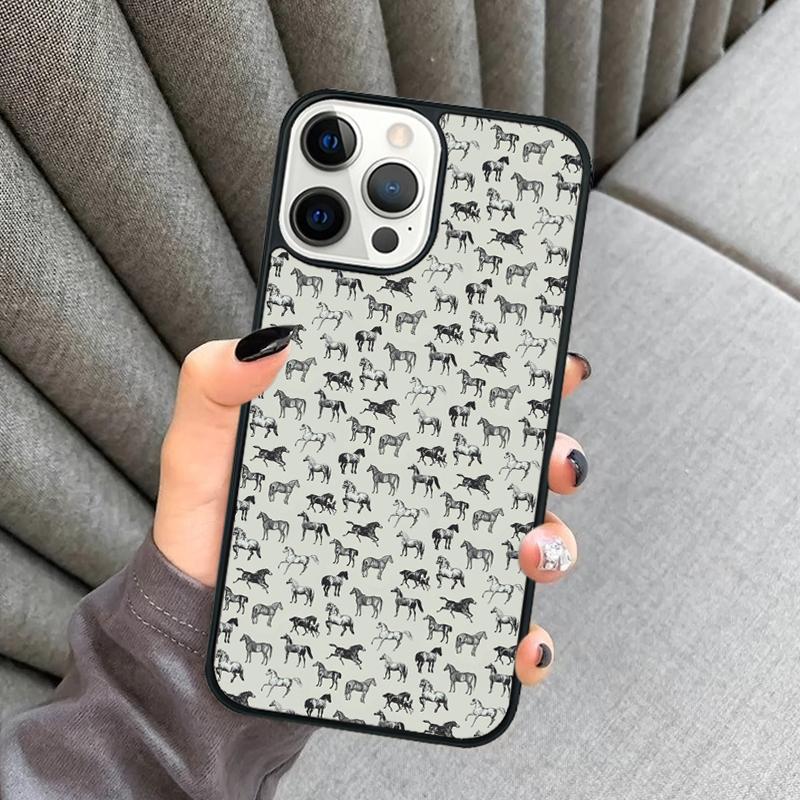 Horse Pony Painted Phone Case For iPhone 17 Air 16 16e 15 13 14 Pro Max 11 12 Plus 2022 MAX Shell Cover coque