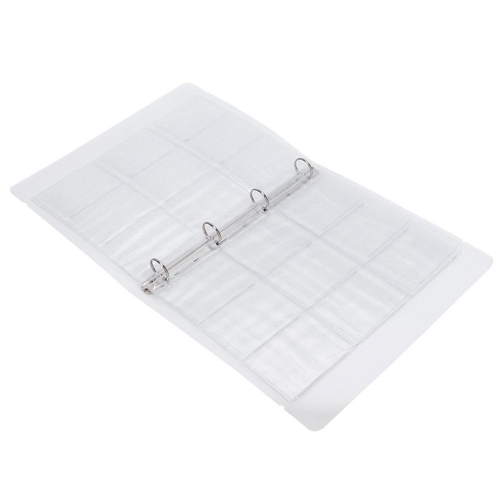 Transparent Binder Photo Organizer Badge Storage Book Perforated Ring Collection Folder 6 Pages(Shell 9 Hole Inner Page