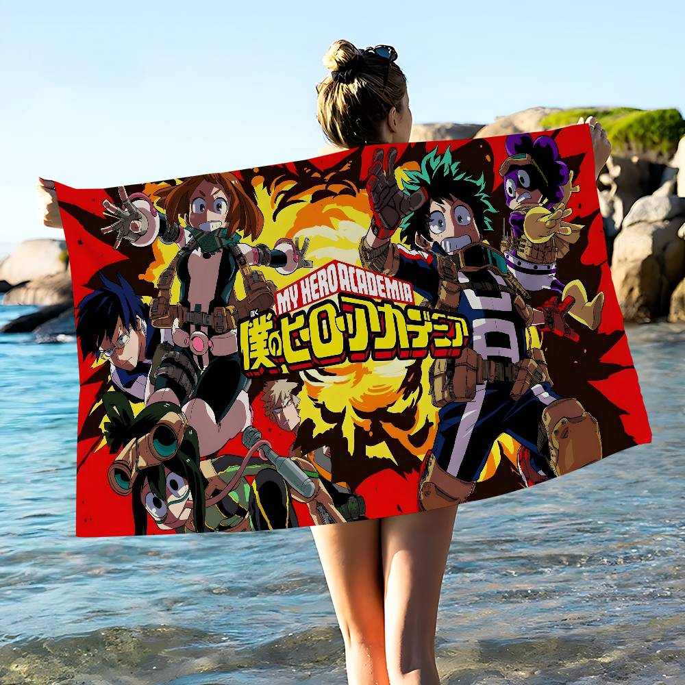 Anime M-My H-Hero A-Academia Beach Towel Colorful Bath Towels For Girl Microfiber Quick Dry Custom Sand Free Beach Yoga