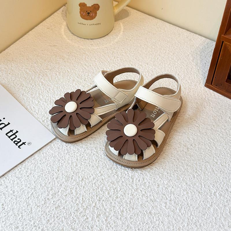 

Girls Sandals, Baby Shoes for Toddlers, Head-covering Shoes with Hollowed-out Soles and Soft Bottoms 21 бежевый