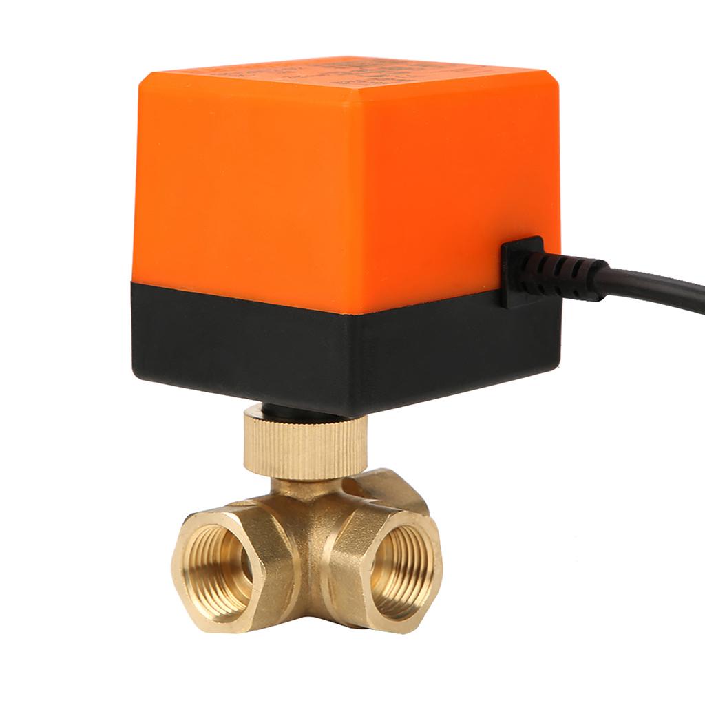 DN15 G1 2 Brass 3 Way Motorized Ball Electrical Valve for Air Conditioner DC12V