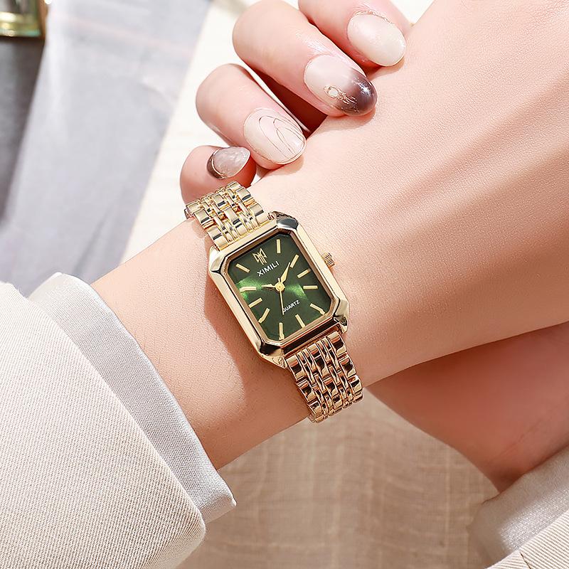 New Hot-selling Trend Square Women's Watch Gold Watch Women's Watch Steel Belt Women's Watch