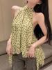 French sweet style temperament polka dot neck vest women's summer new vacation style retro sleeveless top Korean wear