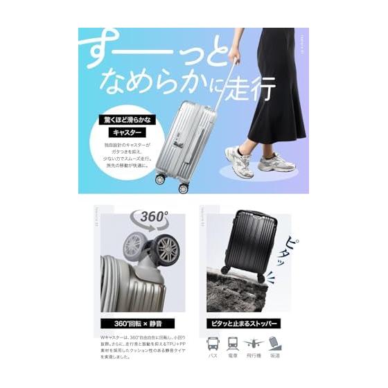 EXCITECH Biz Carry-On Suitcase, Expandable, Stopper, Ultra-Lightweight, S Size, 40L, for 1-3 Night Trips, Business, Travel, Ivory, Designed by