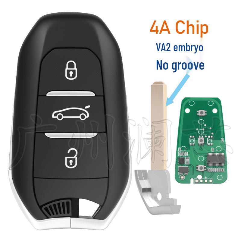 Compatible for Peugeot Citroen DS 3-Button Smart Key 433MHz 4A/46 Chip VA2/HU83 Remote