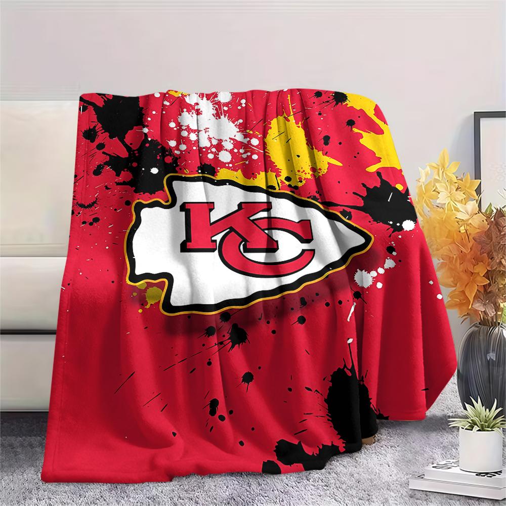 1Pc Kansas City Print Flannel Blanket, High Quality Comfortable for All Seasons, Home Decor, Warmth and Comfort, Perfect for Gifts