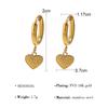 Vintage Heart Shaped Diamond Studded Hoop Earrings With Pendant Elegant Fashion Women's Ear Jewelry