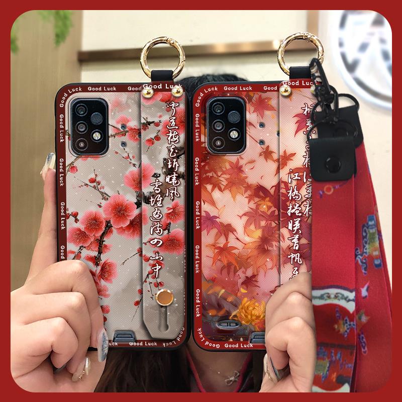 Dirt-resistant For Mom Phone Case For UMIDIGI Bison GT2/GT2 Pro Silicone Lanyard Chinese style Wrist Strap Kickstand