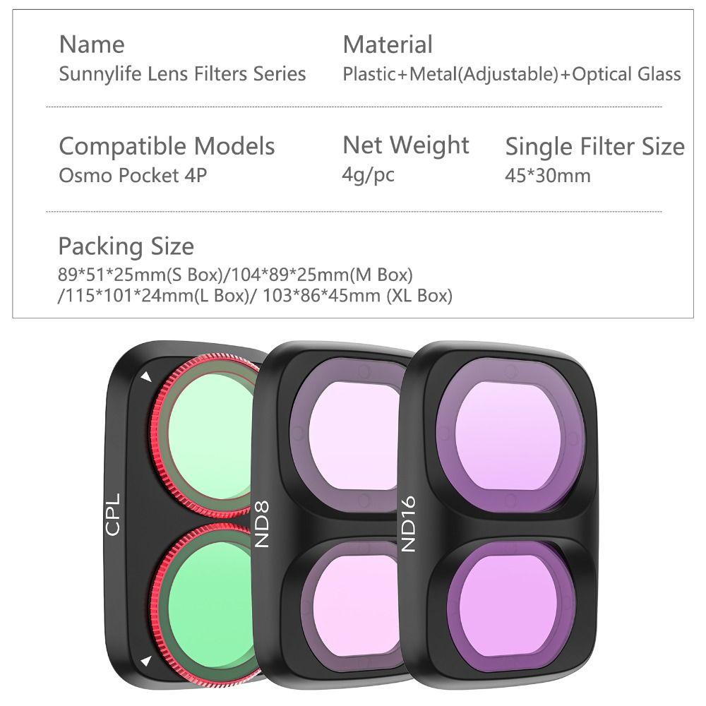 MCUV/CPL Filters Kit ND8/16/32/64 Lens Protector for DJI Osmo Pocket 4P Gimbal Camera Accessories