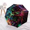 1pc Neon Cat Automatic Open/Close Umbrella, Windproof, Folding Compact Umbrella with Lightweight Design for Women/Men039