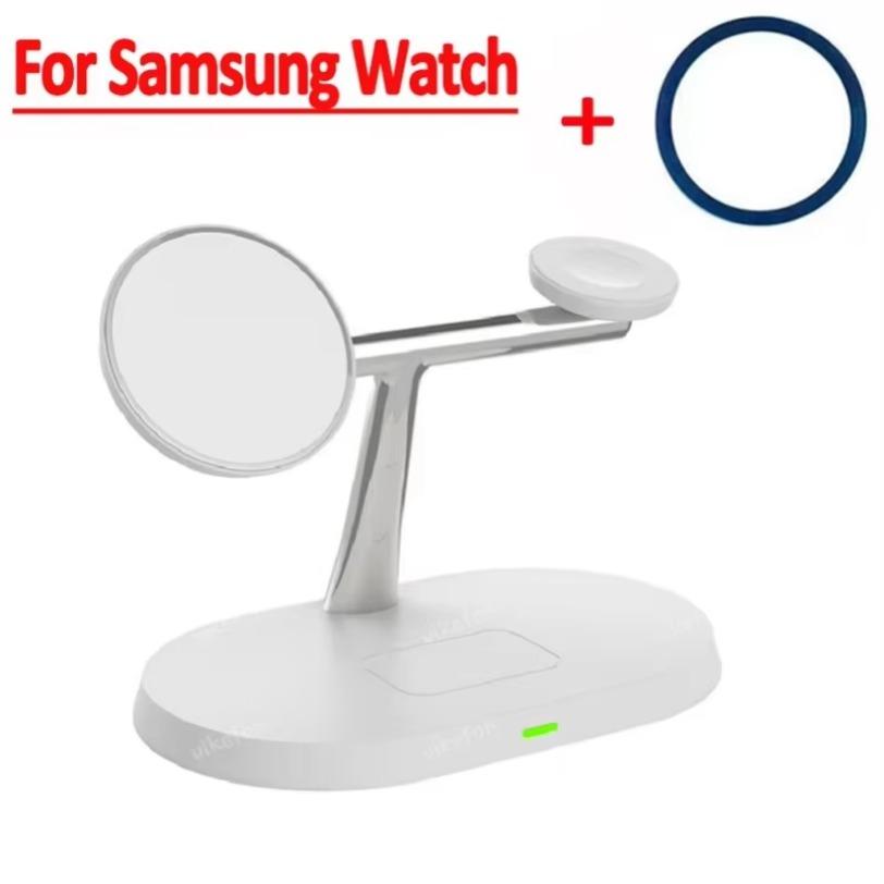 3 in 1 Magnetic Wireless Charger 30W Fast Charging Station & Ring For Samsung Galaxy S25 S24 Watch 7 6 5 4 3 Active 1 2 Earbuds