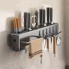 Multifunctional Punch-Free Wall-Mounted Kitchen Knife & Storage Rack 40cm