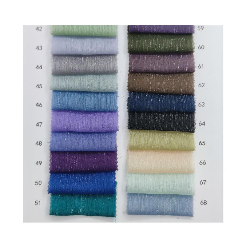 Silver Silk Crepe Skirt Fabric with Glittering Yarn - Lolita Chiffon Hanfu for Spring/Summer Women's Fashion