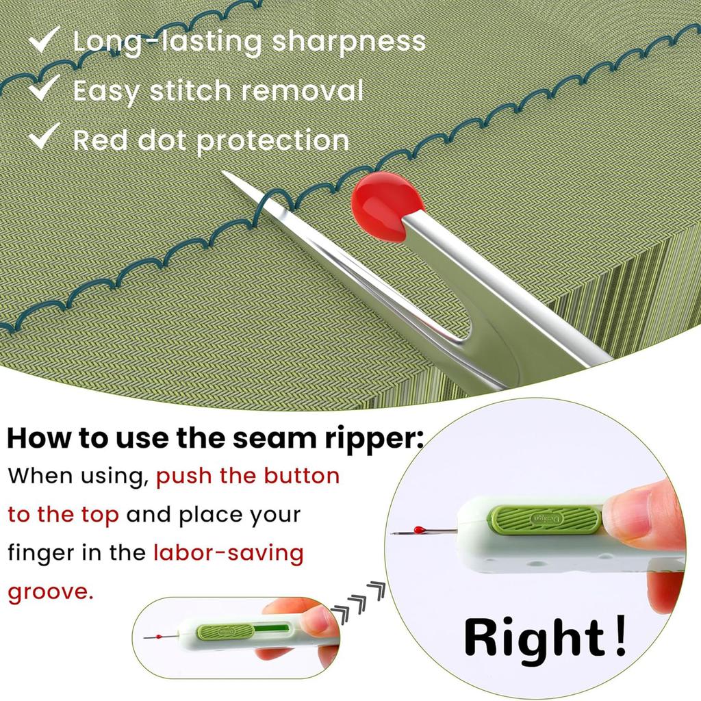 3-in-1 Automatic Needle Threader Seam Ripper with Magnetic Needle Storage Box Quick Sewing Kit DIY Clothing Quilting Supplies