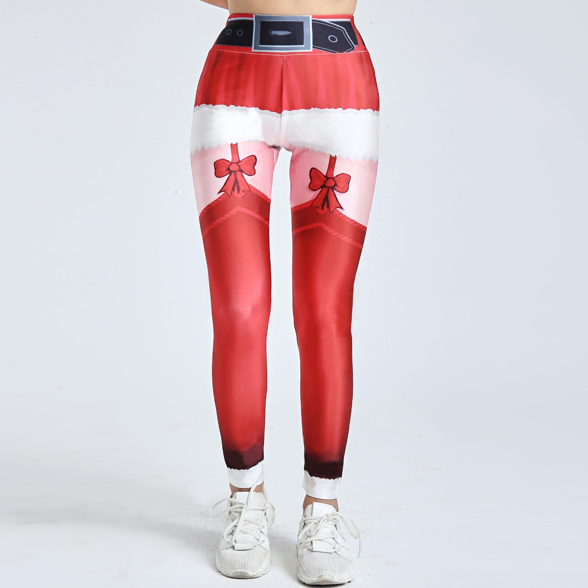 

Women s Christmas Print Yoga Pants - Comfortable & Stylish for Fitness 2XL