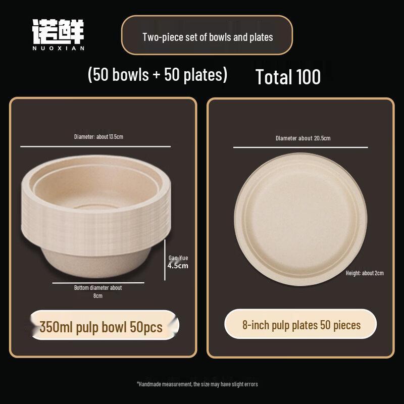 Eco-Friendly Round Bagasse Disposable Bowls