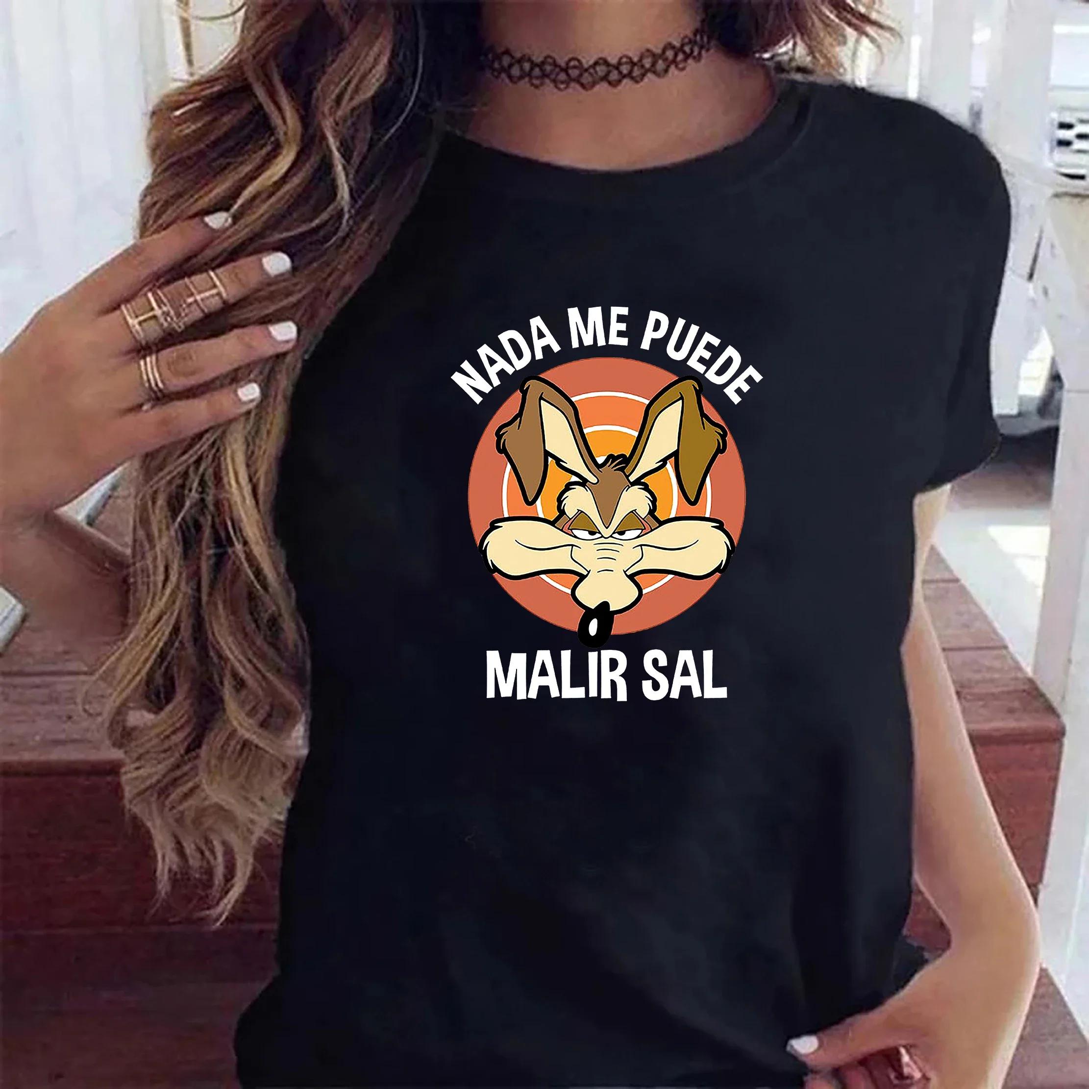 Унисекс Забавная футболка с Уайли Койотом Унисекс Женская Мультяшная Повседневная Футболка Графическая Европейский Размер Топы Уличная Одежда Y2k Футболка Хип-Хоп Готическая Одежда S 2228₽