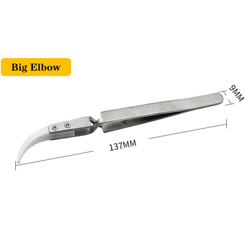 1/3Pack Ceramic Straight Tip Electronic Soldering Tweezers, Anti-Static Reverse Acid Resistant Precision Chuck Ceramic Tweezers