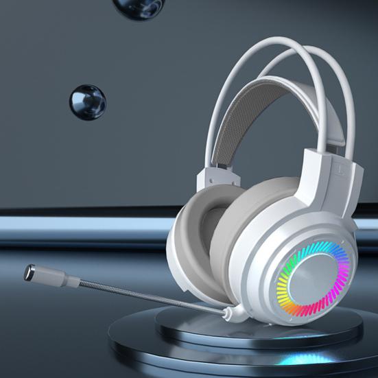 G60 Wired Headphone Bass Colorful Lights 3.5mm 7.1 Surround Sound Gaming Headset with Mic for Gamer