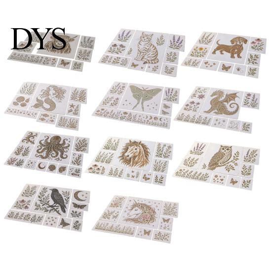 Schmetterlingsschablonen zum Malen Wiederverwendbare Gartenschablone, Tierblumen-Schablonen-Set, mit dekorativen Zäunen Kolibri Einhorn Rabe, Außenbereich