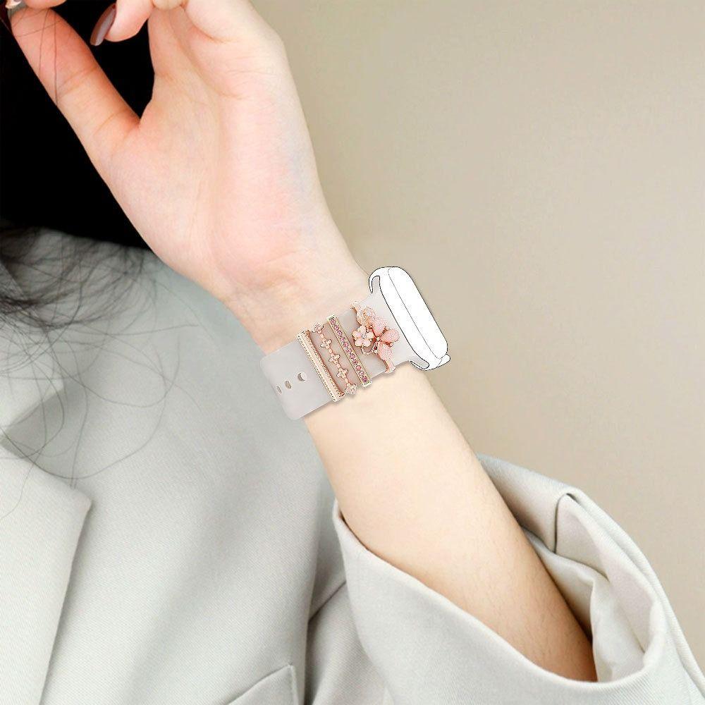 4Pcs Diamond Decorative Ring Metal Wristbelt Charms for Apple Watch Band for Apple Watch Band