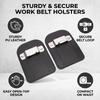 2pcs Black PU Leather Tape Measure Holder Drill Holder Belt Clip with Buckle for Woodworking Construction Electrician