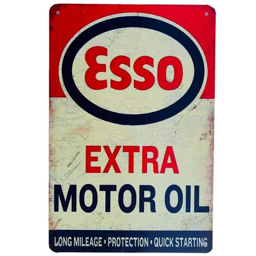 Decorazioni Retro per Bar & Garage - Segnali Metallici da Corsa Esso Gulf Camel, Targhe Poster Olio Motore per Man Cave & Parete del Club