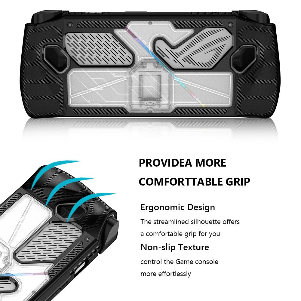 Console Cover TPU PC Game Console Full Cover with Bracket Shockproof Replacement Accessories for Asus Rog Ally
