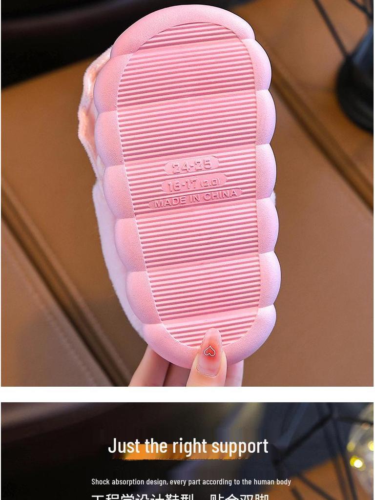 Kinder Cartoon Plüsch Baumwoll Hausschuhe: Herbst/Winter Hausschuhe für Jungen & Mädchen