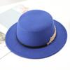 Autumn and Winter New Retro British Style Flat Top Top Hat Couple Men and Women Gentleman's Hat Spring and Autumn Small Flat Brim Woolen Warm