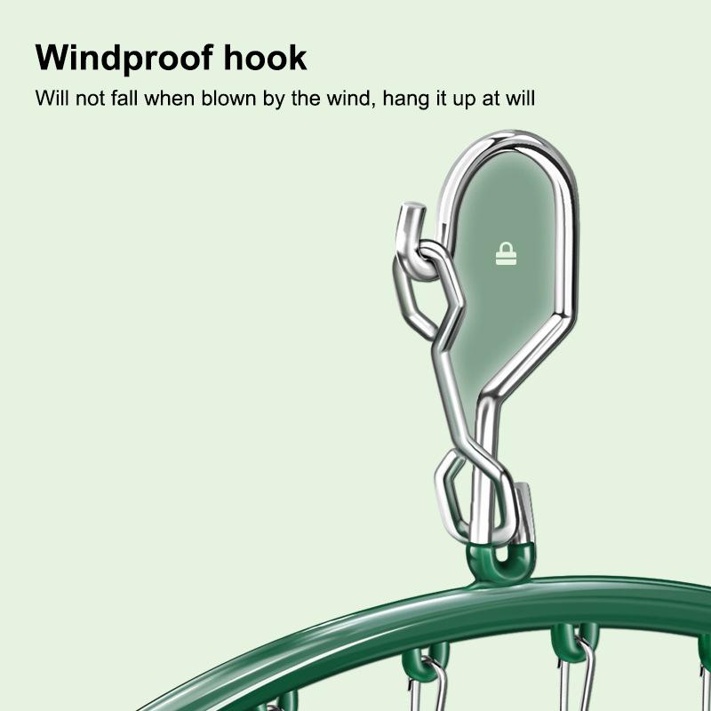 10 Clips Stainless Steel Sock Clip Pace-Saving Arc Sock Drying Rack Windproof Non-Slip Clothes Rack Underwear Clip Towel Hanger