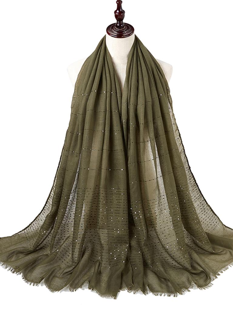 Design Shimmer Muslim Hijab Stripe Scarf Islamic Women Cotton Viscose Shiny Shawl Plain Hijab Scarf Tudung Bawal