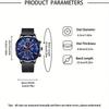 3pcs/set, 1pc Men's Fashion Casual Stainless Steel Mesh Band Quartz Watch & 1pc Bracelet & 1pc Necklace with