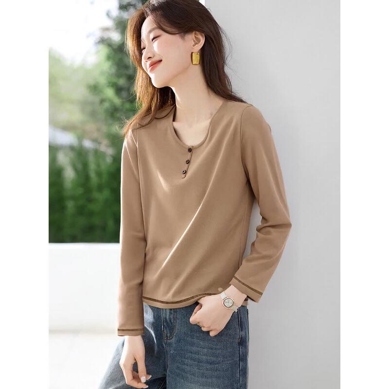 Women s Elegant Round Neck Long Sleeve T-Shirt S